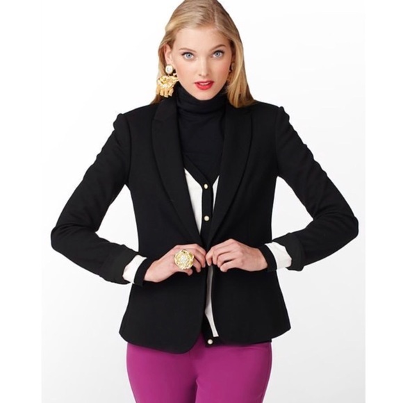 Lilly Pulitzer Jackets & Blazers - Lilly Pulitzer Black Leighton One Button Knit Blazer Jacket sz Small